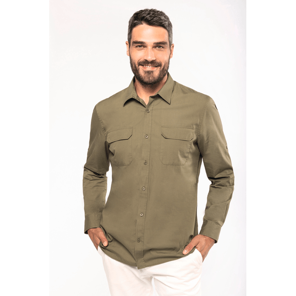 Kariban | Long sleeve safari shirt